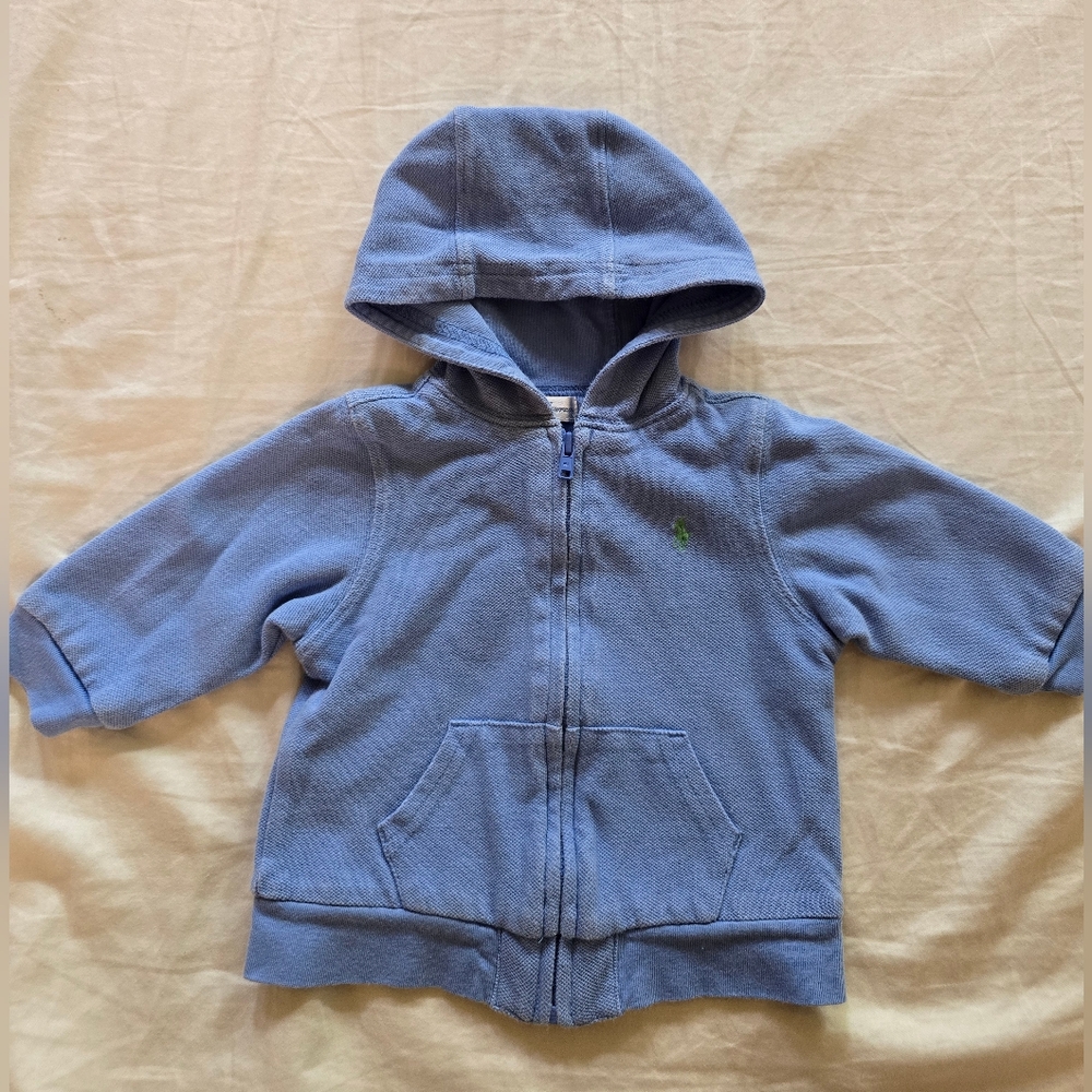 Ralph Lauren Light Blue Kids Baby Lined Hoodie Sz. 6M